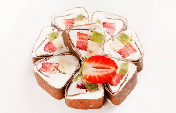 Super delicious fruit cake roll picture
