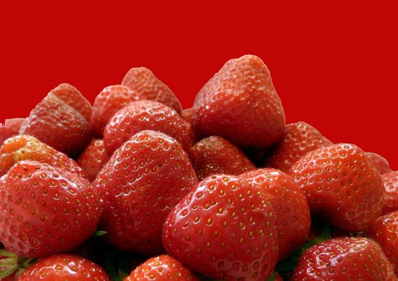 Close up picture of fresh strawberries
