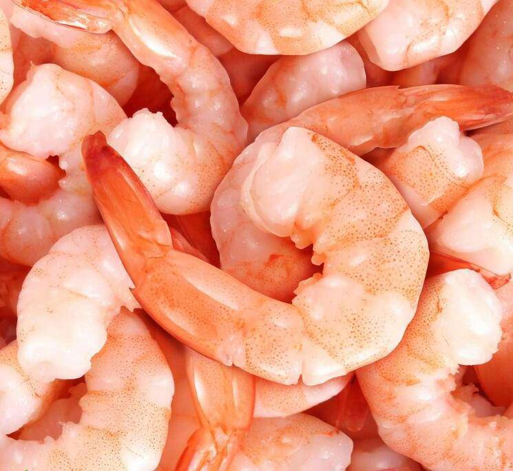 High definition picture of peeled seafood shrimp
