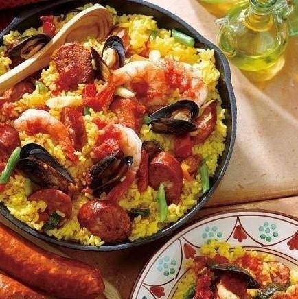 Delicious Spanish Seafood Baked Rice Picture