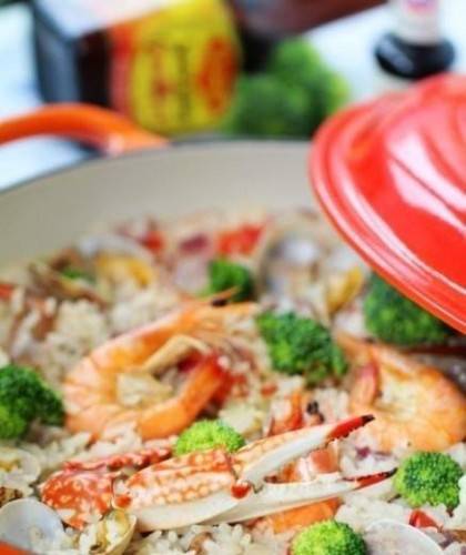 Delicious Spanish Seafood Baked Rice Picture