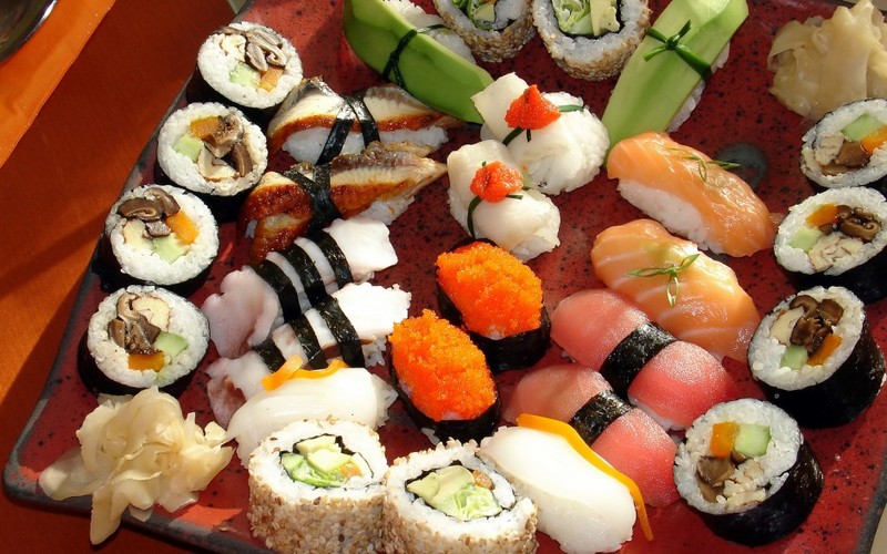 Floral Seafood Sushi Picture Delicious and Fresh