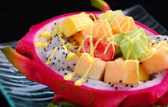 A coveted picture of dragon fruit salad