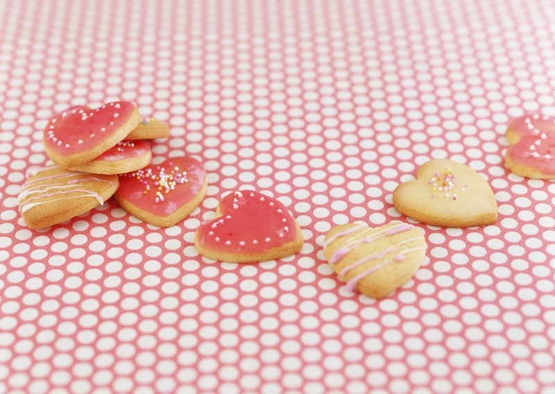 Picture of heart-shaped and star shaped cookies