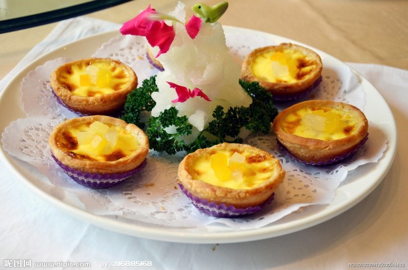 Picture of Macau Portuguese egg tarts with a rich milk aroma