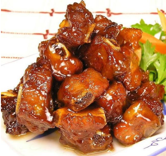 Picture of braised pork ribs and delicious dishes
