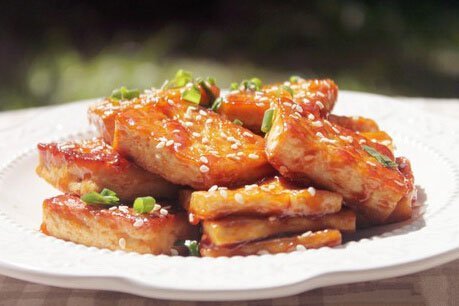 Tempting sweet and sour crispy tofu