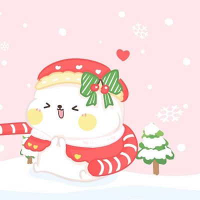 Two cartoon cute Christmas couple avatars, one pair. The latest Christmas just wants to be with you