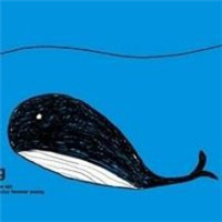 Whale cartoon hand drawn personalized avatar waiting for whether it can evoke that happiness