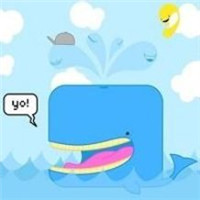 Whale cartoon hand drawn personalized avatar waiting for whether it can evoke that happiness