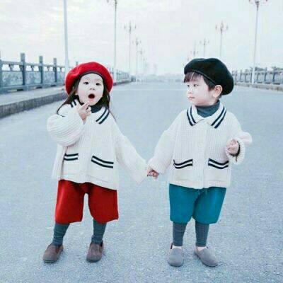 2021 WeChat Cute Baby Couple Avatar, Two Couples, Stupid and Cute, Ten Million Ambition, Greatest Ambition is You