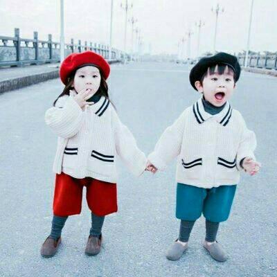 2021 WeChat Cute Baby Couple Avatar, Two Couples, Stupid and Cute, Ten Million Ambition, Greatest Ambition is You