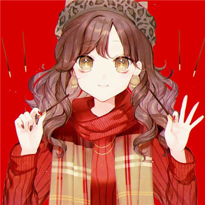 New Year's Red and Fashionable Girl Cute Avatar Selection Essential Cute Cartoon Avatar for Chinese New Year