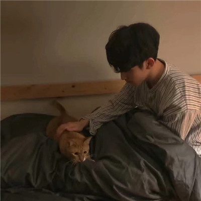 A handsome and heartwarming portrait of a boy holding a cat and a dog in 2021. Selected Love for You, So Leaving You, Tears Are Memories