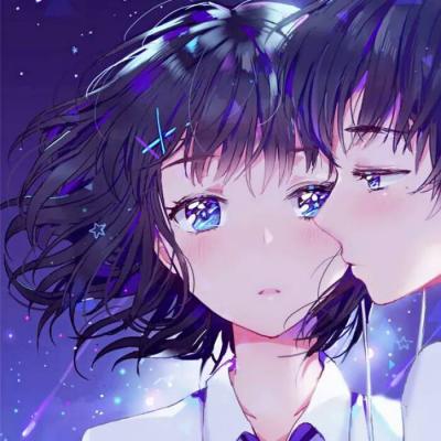 2021 anime Cartoon Couple's avatar: a man and a woman just like each other
