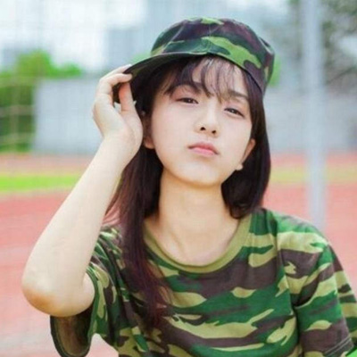 The Most Beautiful Military Training Girl Picture Camouflage Girl Avatar Pure and Beautiful Girl Military Training Avatar