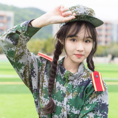 The Most Beautiful Military Training Girl Picture Camouflage Girl Avatar Pure and Beautiful Girl Military Training Avatar