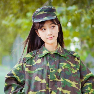 The Most Beautiful Military Training Girl Picture Camouflage Girl Avatar Pure and Beautiful Girl Military Training Avatar