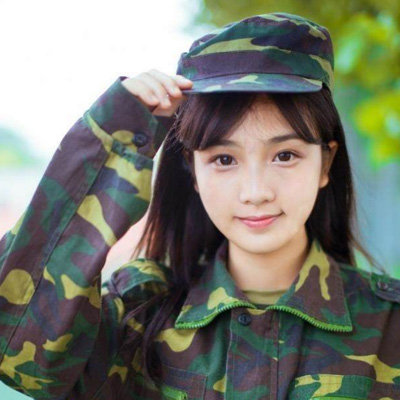 The Most Beautiful Military Training Girl Picture Camouflage Girl Avatar Pure and Beautiful Girl Military Training Avatar