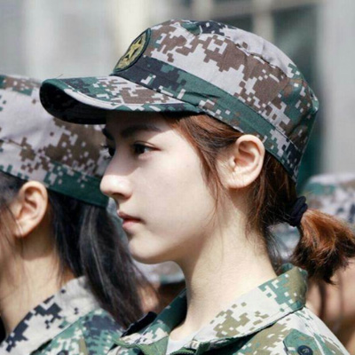 The Most Beautiful Military Training Girl Picture Camouflage Girl Avatar Pure and Beautiful Girl Military Training Avatar