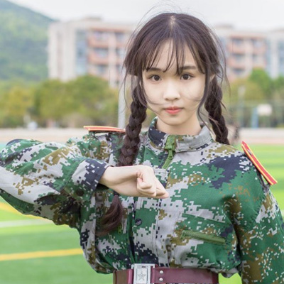 The Most Beautiful Military Training Girl Picture Camouflage Girl Avatar Pure and Beautiful Girl Military Training Avatar