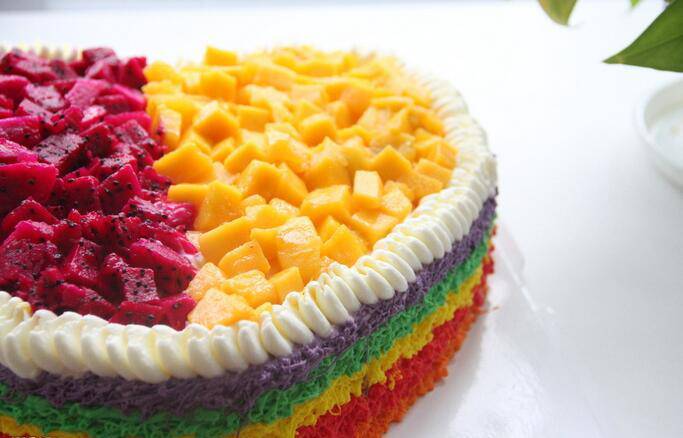 Beautiful Rainbow Fruit Cake Image
