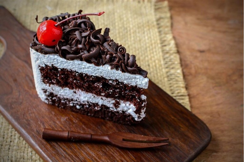 Picture of tempting triangular chocolate cake