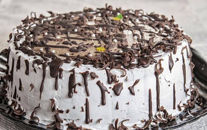 Picture of homemade chocolate cream cake