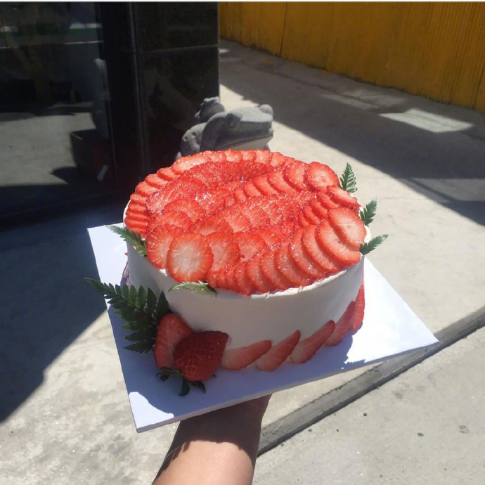 The first time I saw this type of strawberry cake