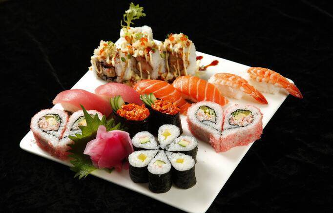 A delicious mixed sushi platter