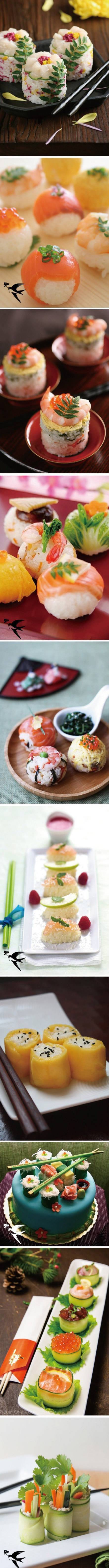 Rice and sushi pictures, cute and adorable in shape