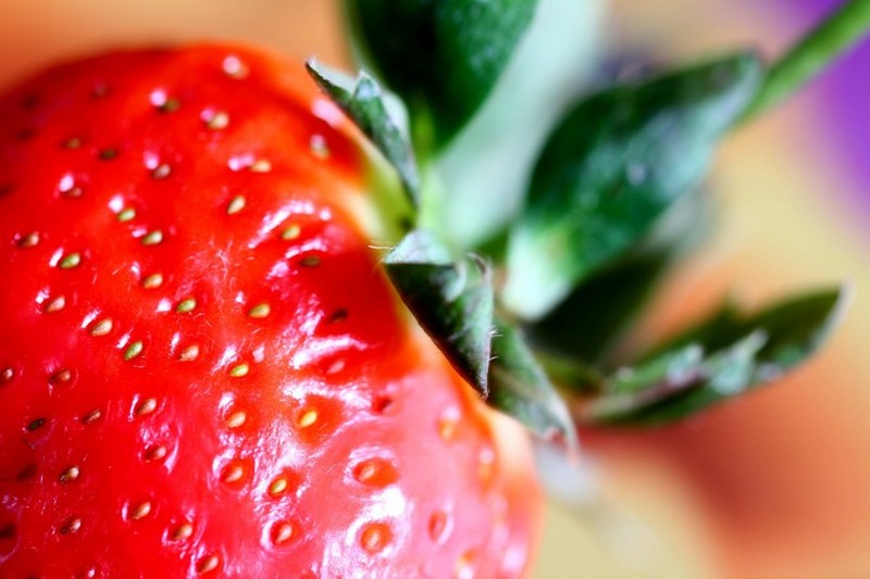 Macro strawberry image
