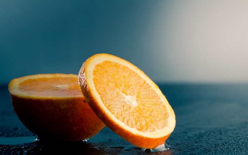 Fresh navel orange and sliced images