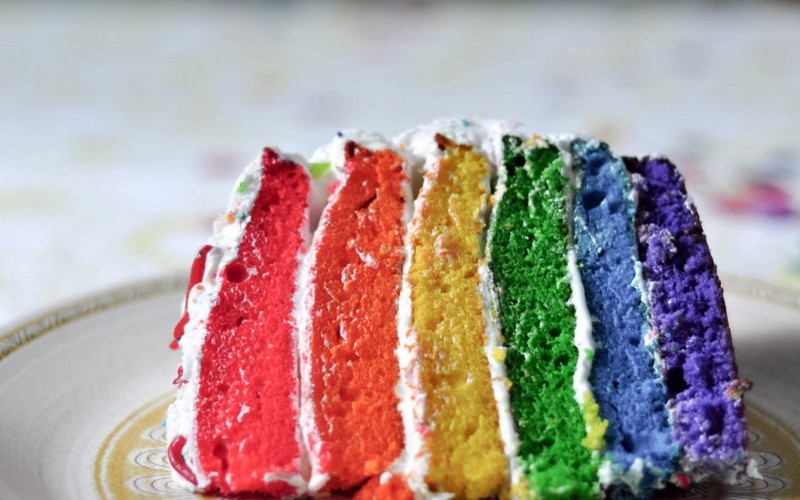 Delicious Rainbow Cake Image