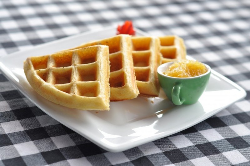 Delicious and delicious dessert waffles picture