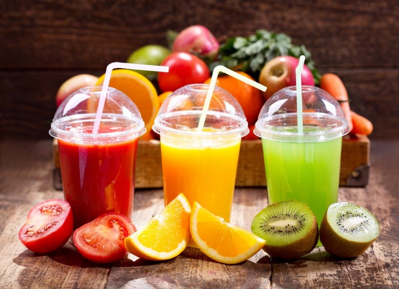 Pictures of various fruit juices and beverages