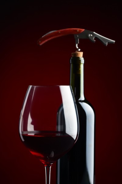 Picture of red wine in a tall glass