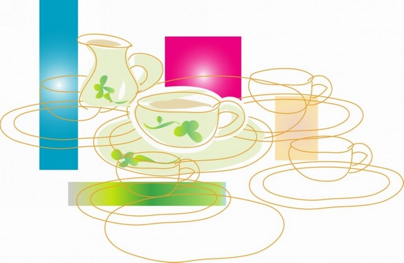 Cartoon Tea Cup Beverage Vector Image