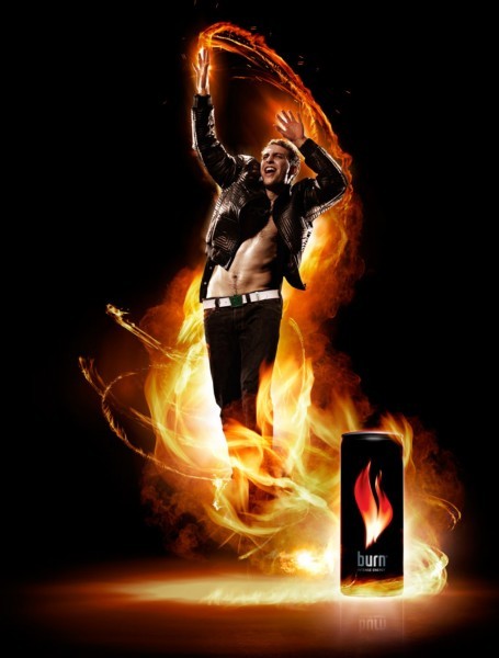 Creative poster image for energy drink advertising