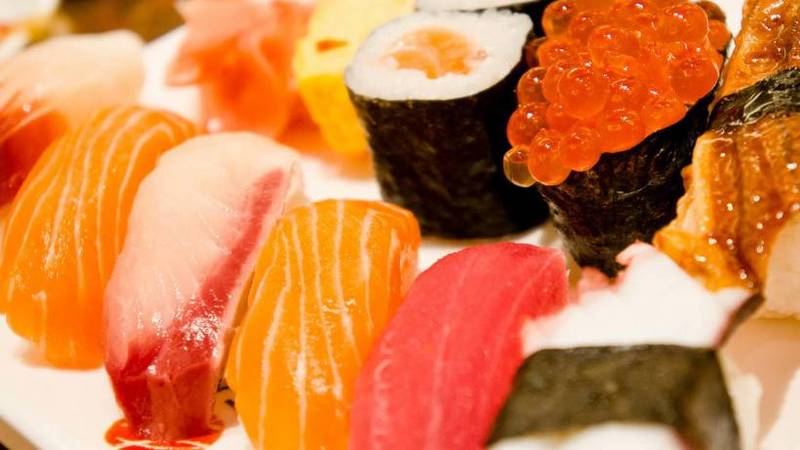 High definition close-up of Japanese seafood sushi pictures