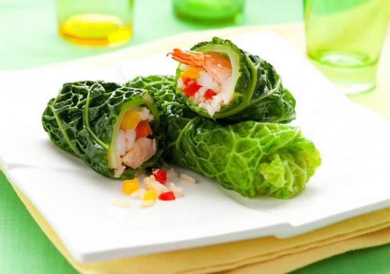 Vegetable and seafood creative sushi pictures
