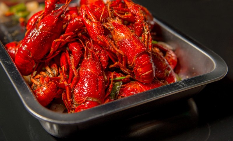 Picture of delicious and fragrant spicy crayfish