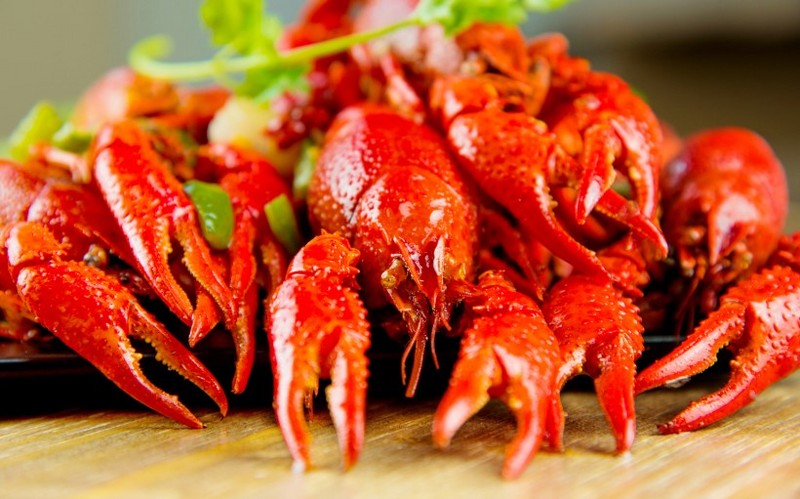 Picture of delicious and fragrant spicy crayfish