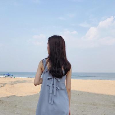 Little Fresh Girl's Seaside Back Figure HD 2021 Alone Alone by the Seaside Back Figure