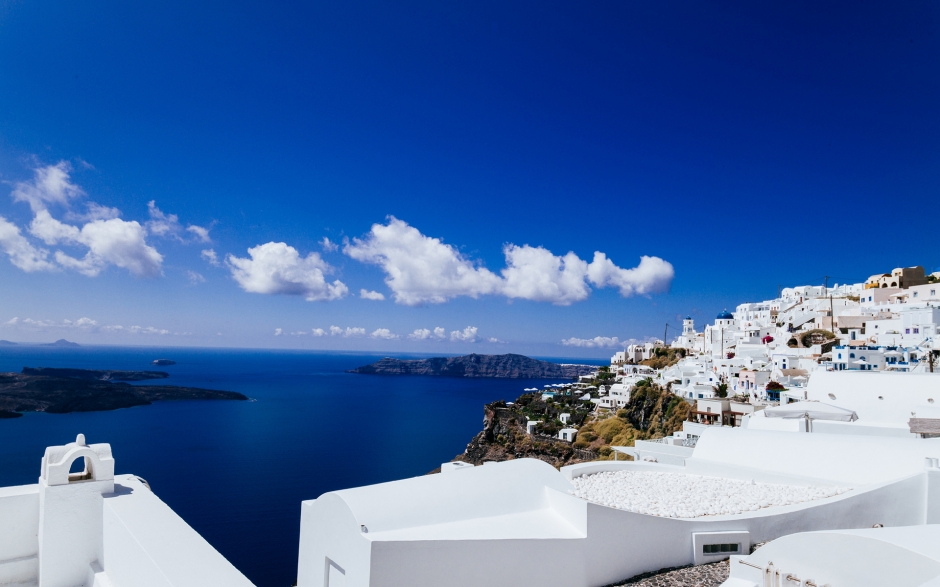 Selected and beautiful Greek Aegean Sea romantic tourism natural scenery, blue sky, ocean high-definition scenery pictures download