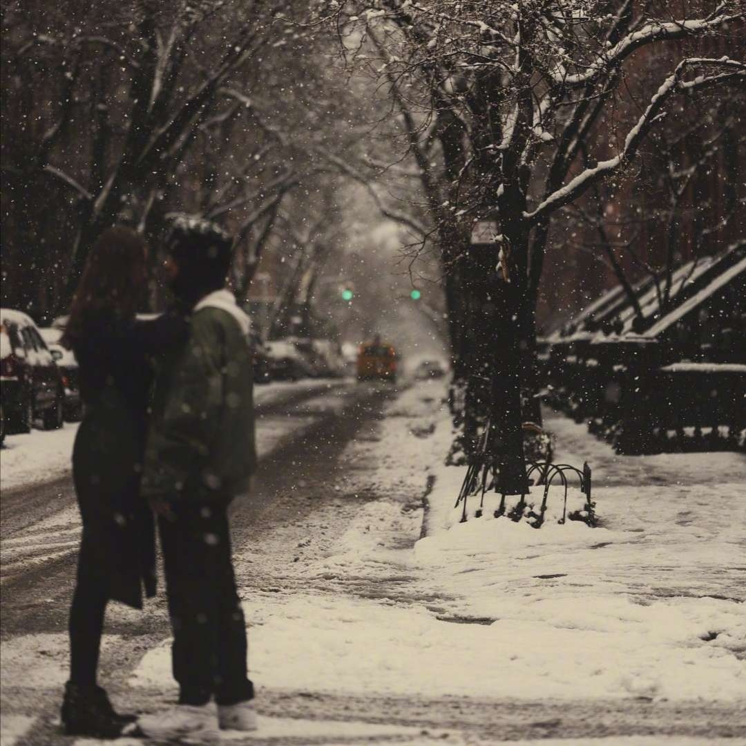 Lovers Beautiful Snow Scenery Picture