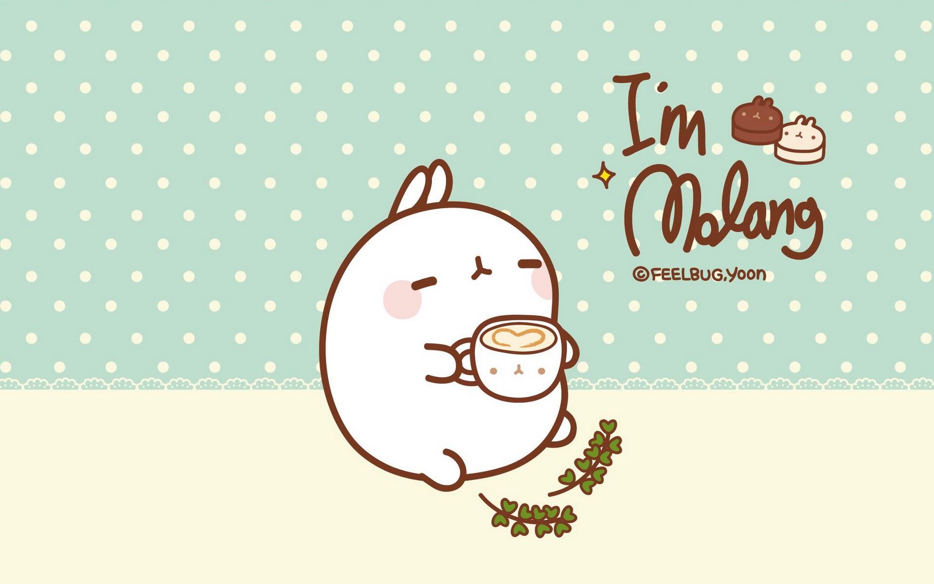 Korean Wallpaper Fresh Cartoon Korean Cute Fat Cartoon Rabbit HD Desktop Wallpaper