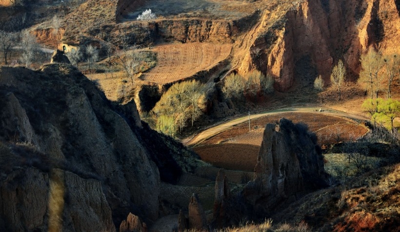 Picture of the rugged landscape of the Loess Plateau