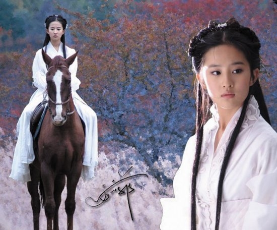 Little Dragon Girl Liu Yifei's Beautiful White Ancient Costume Image