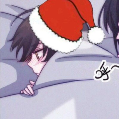 Christmas anime cartoon couple avatar, one male and one female, 2021 Christmas Little Red Riding Hood couple avatar, one pair and two photos
